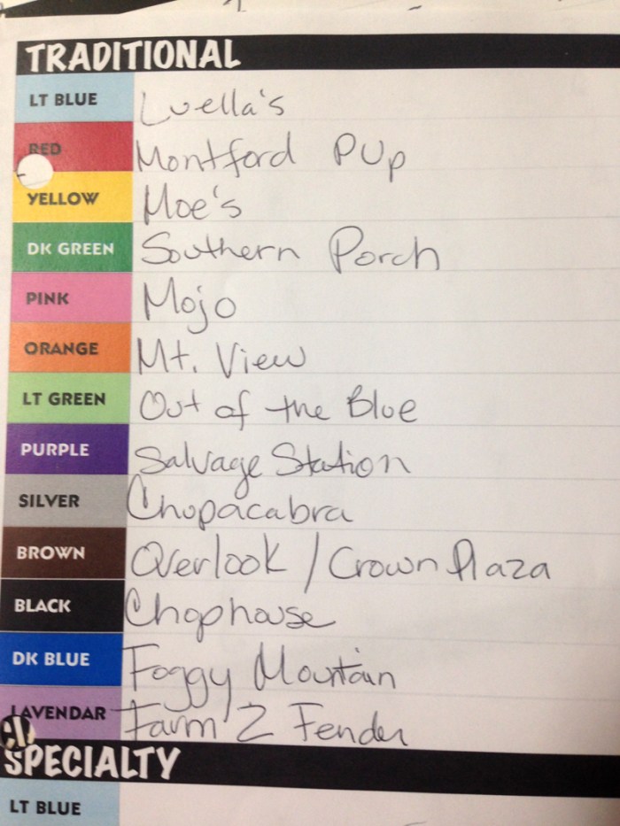 2017 wing war color code